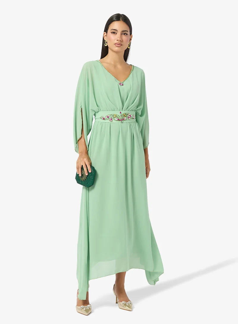 Khizana Embellished Waist A-line Dress