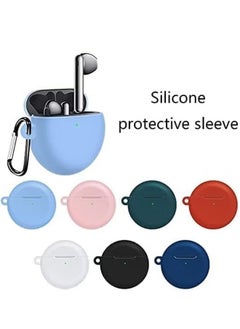 LIXES Silicone Case Cover for Huawei FreeBuds 3 with Carabiner, Anti-Shock Full Protection, Charging Port Accessibility - Grey  - Image 2