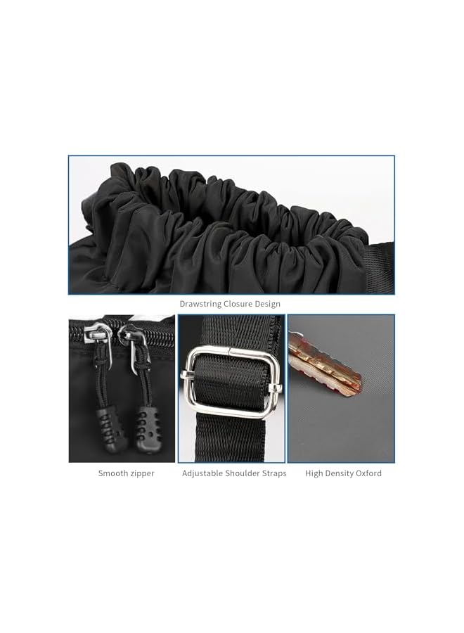 PROMASS Drawstring Backpack Water Resistant String Bag Gym Sports With Shoe Compartment Side Mesh Pockets For Women Men - Image 3