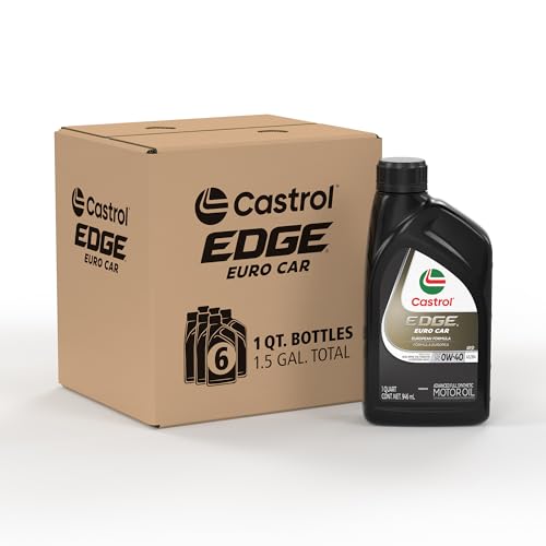 Castrol Edge Euro 0W-40 A3/B4 Advanced Full Synthetic Motor Oil, 1 Quart, Pack of 6 - Image 1