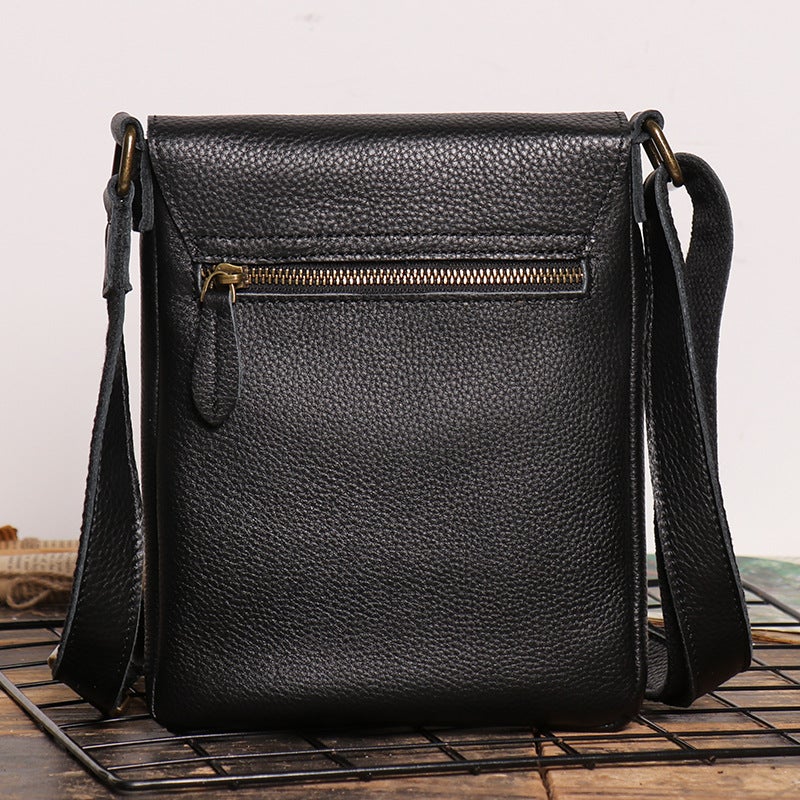 Dropshipping New Retro Crazy Horse Cowhide Shoulder Bag Simple Crossbody Bag Genuine Leather Men'S Bag Large Capacity Ipad Bag - Image 5