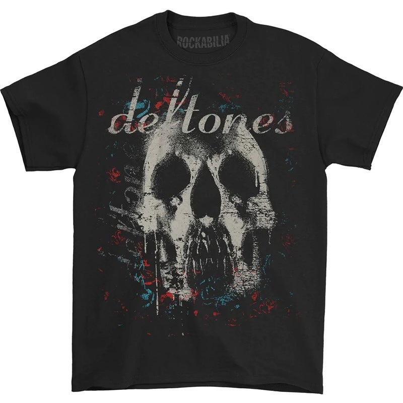 Vintage Loose Men T-Shirts Horror Deftones Skull T Shirt Ca - Image 1