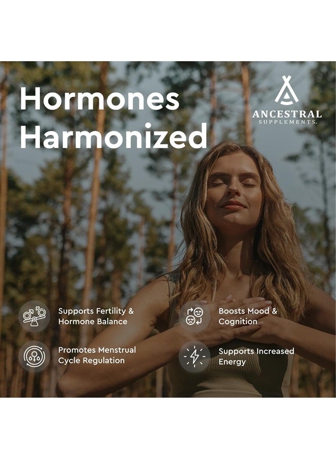 Ancestral Supplements Grass Fed FEM Liver Supplement for Women with Collagen, CoQ10, Vitamin B12, Joint Support Bone Marrow Capsules for Energy, Immunity, Pasture Raised, NonGMO, 500mg Each, 180 Count - Image 3