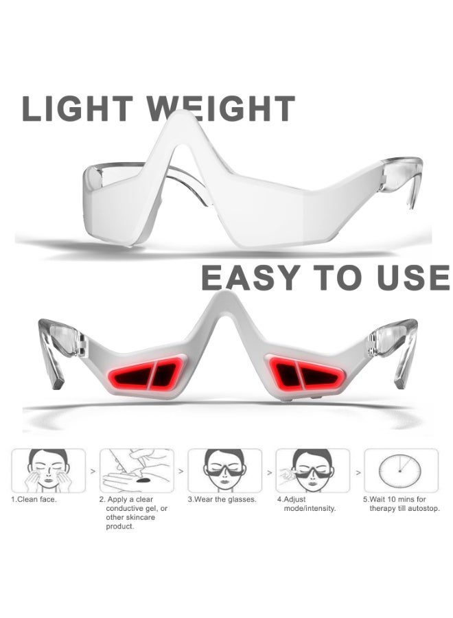 Under Eye Red Light Therapy Glasses, Red Light Therapy for Eyes with Microcurrent, Eye Massager for Bags, Dark Circles, Puffiness, Fine Lines, and Eye Fatigue Relief | Eye Mask for Rejuvenation - Image 4