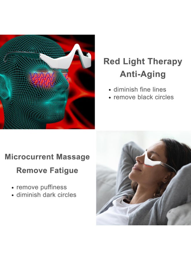 Under Eye Red Light Therapy Glasses, Red Light Therapy for Eyes with Microcurrent, Eye Massager for Bags, Dark Circles, Puffiness, Fine Lines, and Eye Fatigue Relief | Eye Mask for Rejuvenation - Image 3
