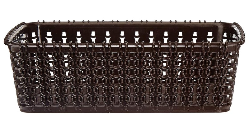 Kuber Industries Kuber Industries Multipurposes Small M 15 Plastic Basket, Organizer for Kitchen, Countertops, Cabinets, Bathrooms Without Lid- Pack of 3 (Brown & Grey & Brown) -46KKM0130, Standard  - Image 5