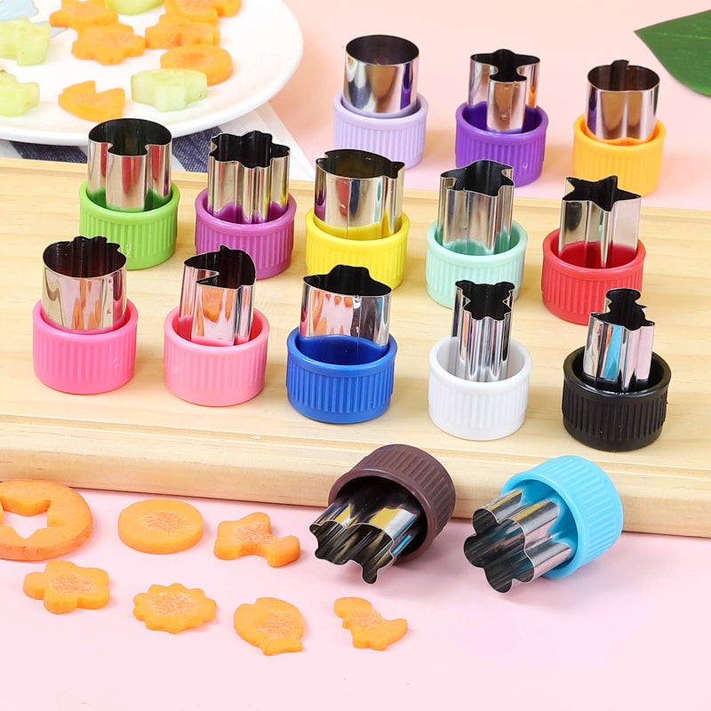 CECIAOAIME Mini Cookie Cutter Set 30 pcs for Kids Vegetable Cutters and Fruit Stamp Mold Different Shapes and Sizes Stainless Steel - Image 4