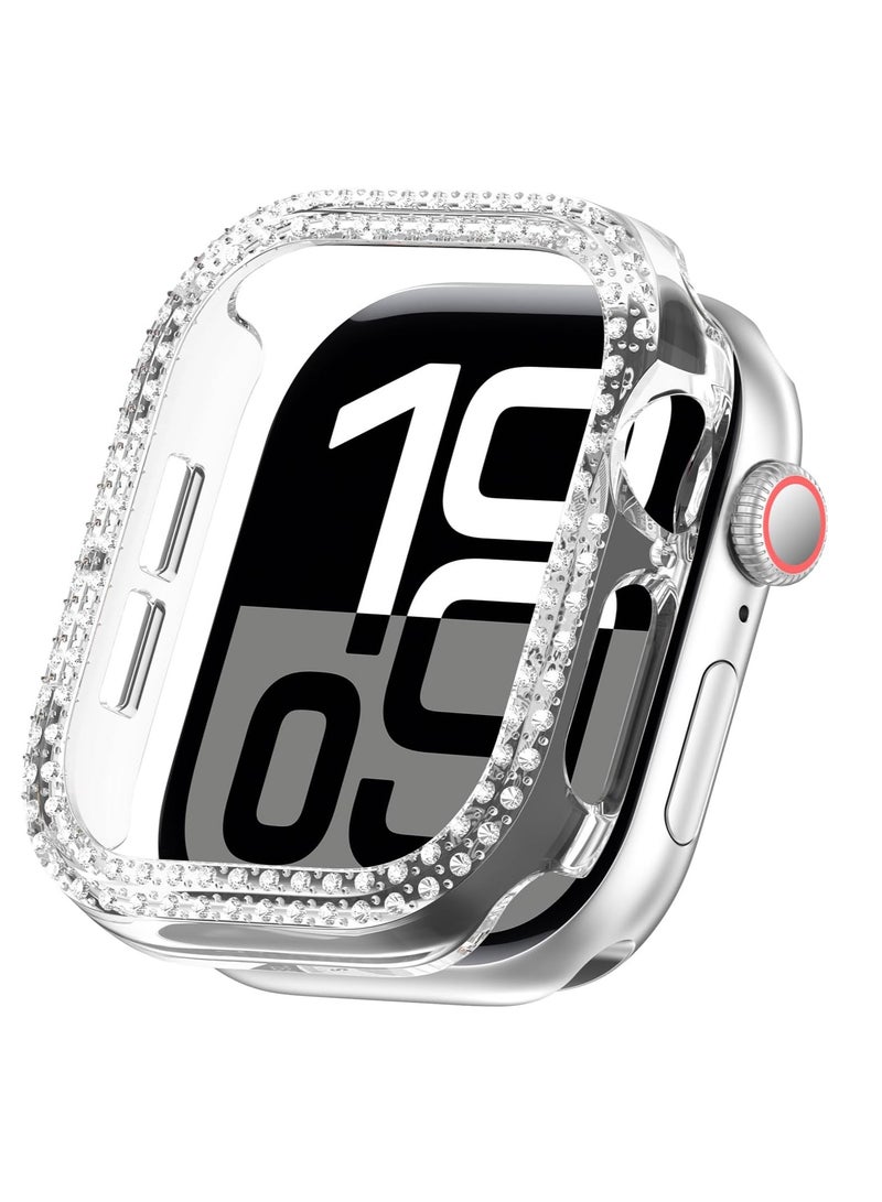 Bling Case Without screen protector for Apple Watch Series 10 46mm, Hard PC Frame Case, Crystal Diamonds Bumper Cover for Women Girls, Slim Protective Cover for iWatch 10 46mm