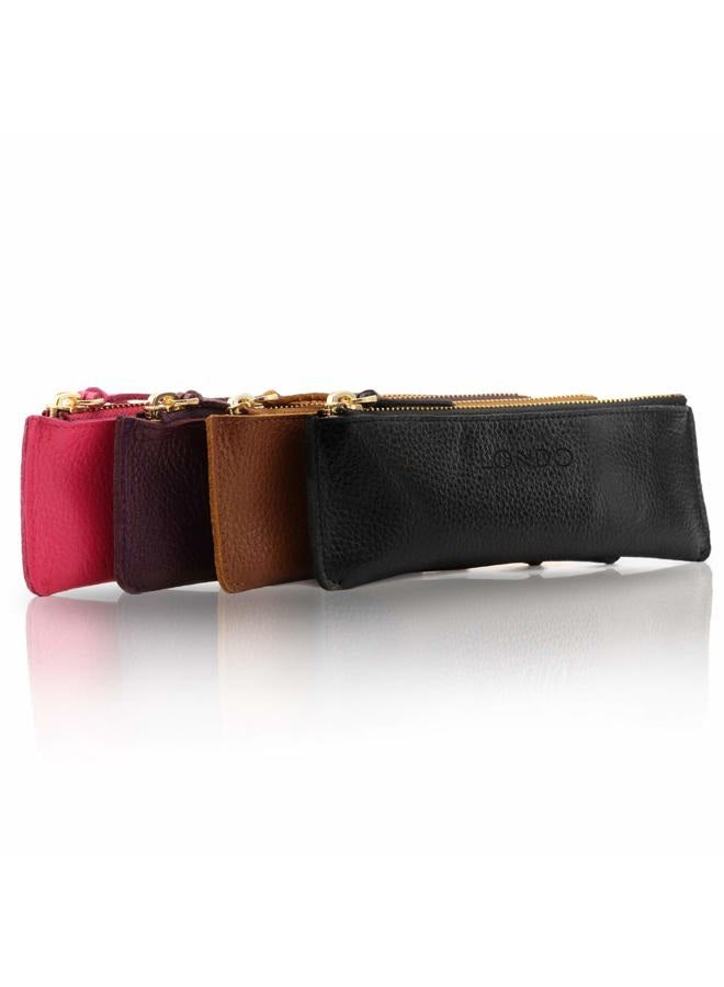 LONDO Genuine Leather Pen Case with Zipper Closure, Pencil Pouch Stationery Bag, OTTO251 - Image 5
