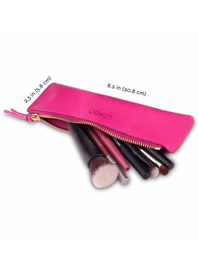 LONDO Genuine Leather Pen Case with Zipper Closure, Pencil Pouch Stationery Bag, OTTO251 - Image 2