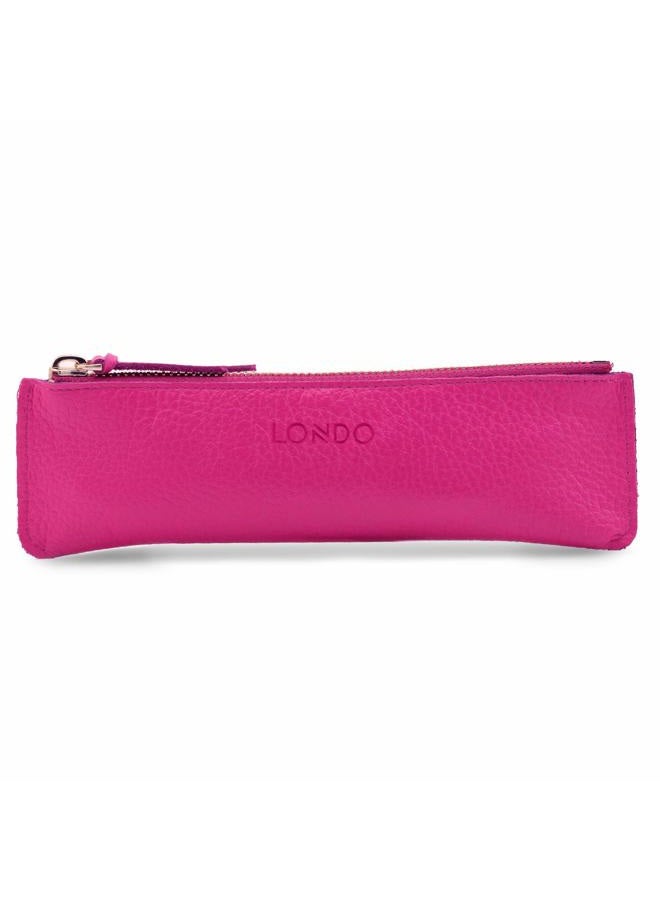 LONDO Genuine Leather Pen Case with Zipper Closure, Pencil Pouch Stationery Bag, OTTO251 - Image 1