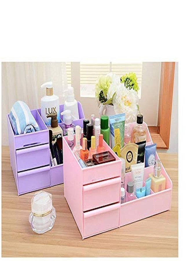 CPEX Desktop Storage Organizer Stationary Shaving Kit Cosmetic Organizer with 2 Drawer Sundries Cosmetics Box Jewellery Storage Case Display Bathroom Accessories & Organizer - Image 5