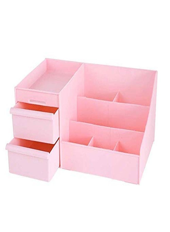 CPEX Desktop Storage Organizer Stationary Shaving Kit Cosmetic Organizer with 2 Drawer Sundries Cosmetics Box Jewellery Storage Case Display Bathroom Accessories & Organizer - Image 1