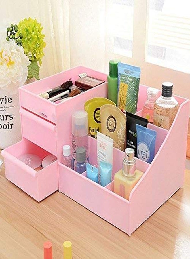 CPEX Desktop Storage Organizer Stationary Shaving Kit Cosmetic Organizer with 2 Drawer Sundries Cosmetics Box Jewellery Storage Case Display Bathroom Accessories & Organizer - Image 3
