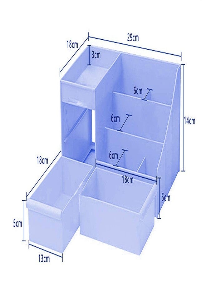 CPEX Desktop Storage Organizer Stationary Shaving Kit Cosmetic Organizer with 2 Drawer Sundries Cosmetics Box Jewellery Storage Case Display Bathroom Accessories & Organizer - Image 2