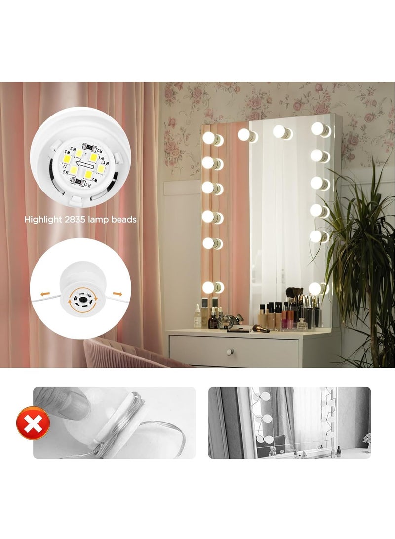 مجموعات أضواء الغرور DIY، أضواء المكياج مع 10 مصابيح قابلة للتعتيم، 3 أوضاع ألوان مع مفتاح تحكم باللمس لطاولة التزيين  - Image 3