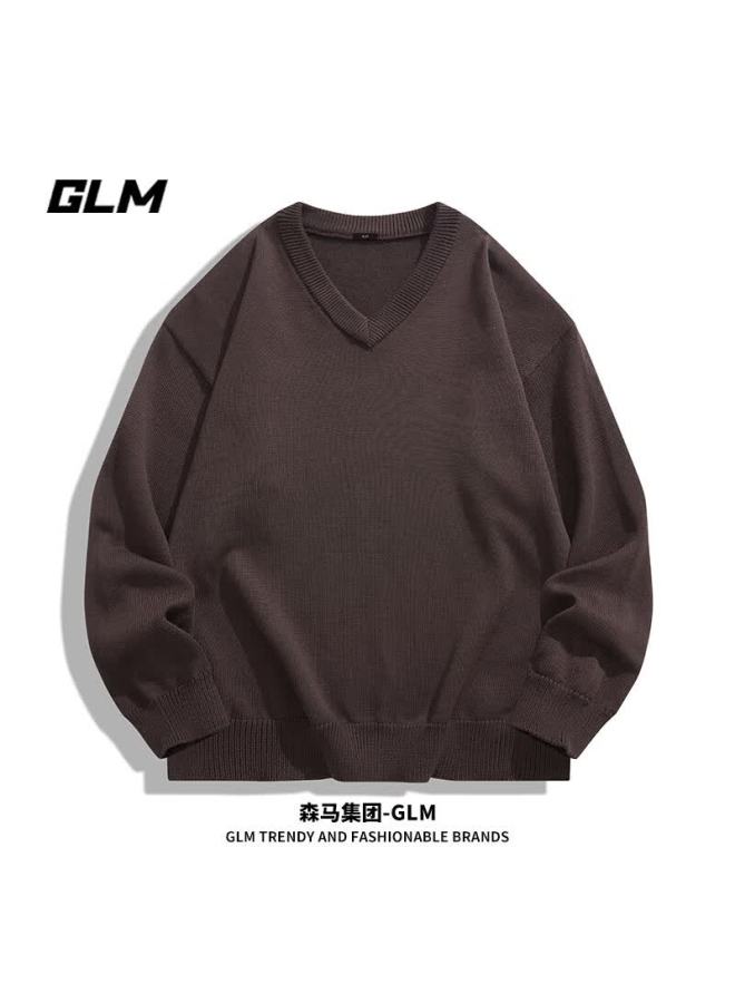 Glm Men's Sweater Autumn Winter Korean Style Trendy Warm Knitwear Base Shirt - Image 1