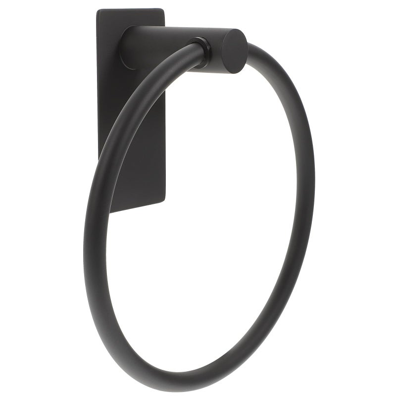 Black Stainless Steel Wall Mounted Towel Ring Rust Resistant for Bathroom Kitchen - Image 2