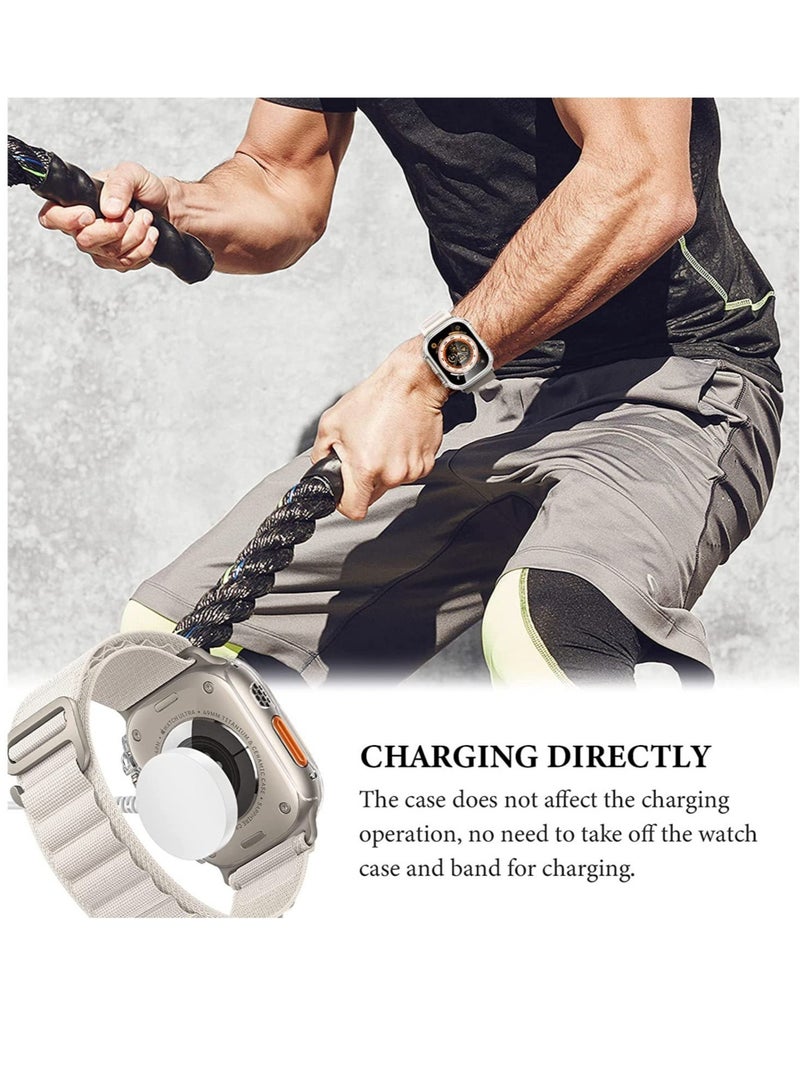 ELTRAZONE [4 Pack] Compatible for Apple Watch Ultra Screen Protector and Case 49mm, Anti-Fog Tempered Glass Protector Film with PC Hard Bumper Cover for iWatch Ultra 49mm(Clear) - Image 3