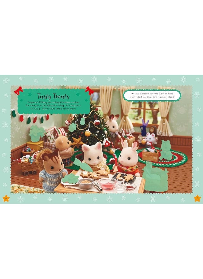 null - Sylvanian Families: Sticker Dress-Up Christmas Book: An official Sylvanian Families sticker book, with Christmas decorations, outfits and more! - Image 1