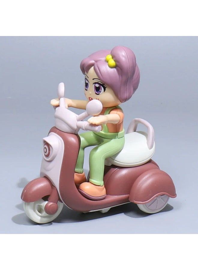 TOY GARDEN Mini Scooter Toy for Kids, Cute Mini Girl on Scooter Toy Figure - Push and Go 3-Wheel Motorcycle Vehicle Play Set for Toddlers and Kids, Ideal for Gifts and Party Favors - Image 2
