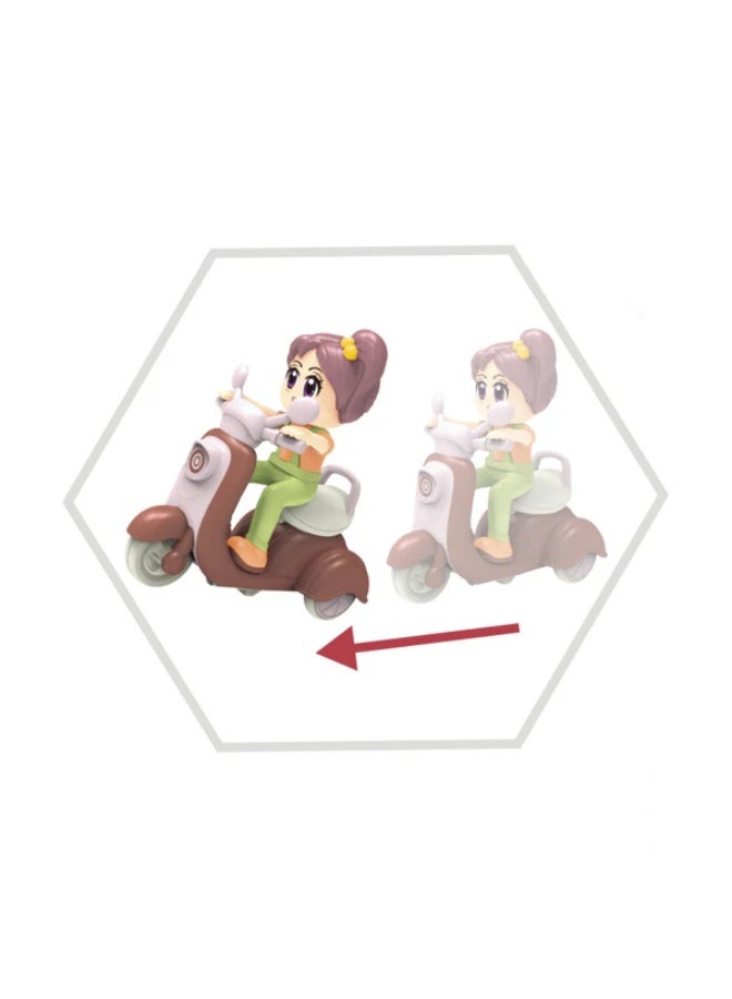 TOY GARDEN Mini Scooter Toy for Kids, Cute Mini Girl on Scooter Toy Figure - Push and Go 3-Wheel Motorcycle Vehicle Play Set for Toddlers and Kids, Ideal for Gifts and Party Favors - Image 4