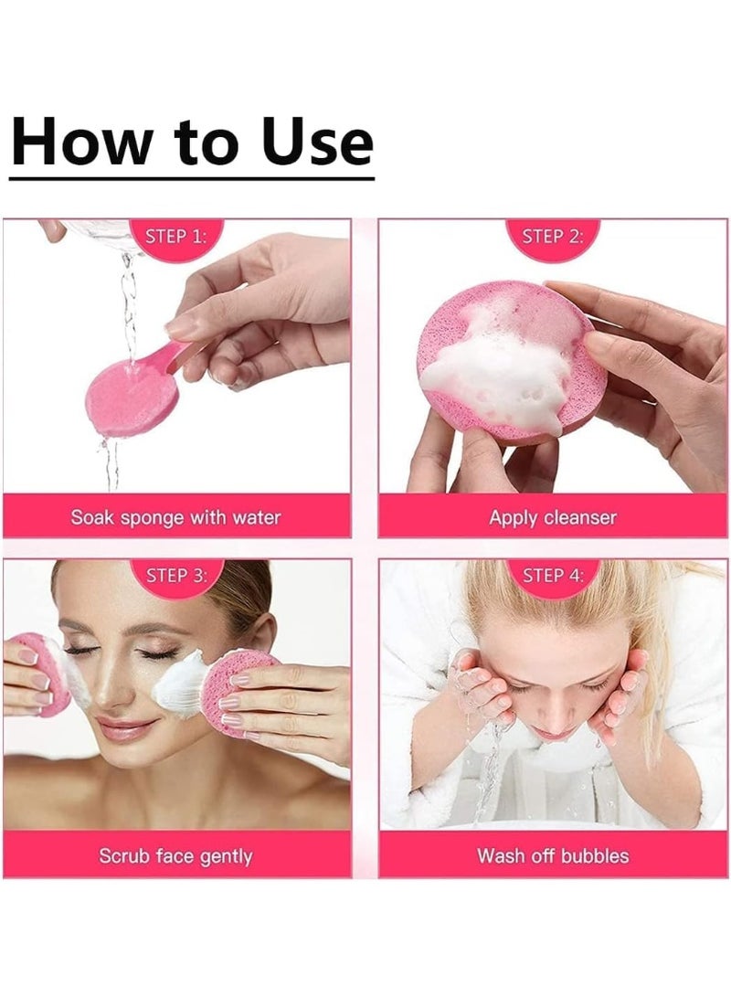 LA PERLA TECH  240 Pieces Compressed Facial Sponge for Face Cleansing Sponge Makeup Removal Pad (Multicolor) - Image 4