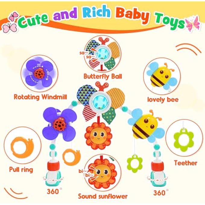 PRAM TOY, PRAM CHAIN GIRLS BOYS, BABY TOY 0-18 MONTHS, NEWBORN BABY GIFT (GARDEN) - Image 3