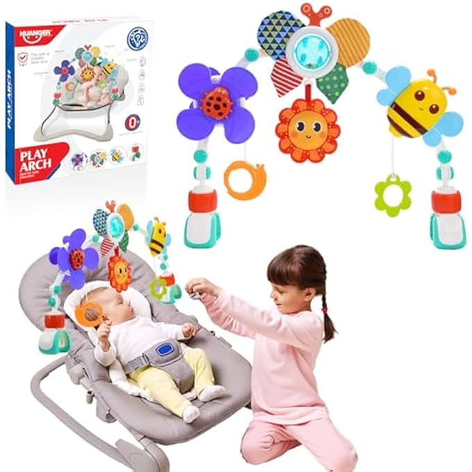 PRAM TOY, PRAM CHAIN GIRLS BOYS, BABY TOY 0-18 MONTHS, NEWBORN BABY GIFT (GARDEN) - Image 1