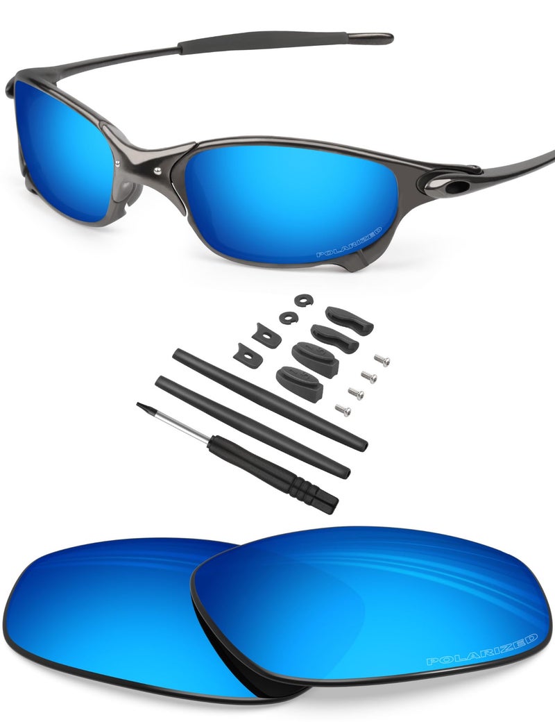 BLAZERBUCK Anti-salt Polarized Replacement Lenses & Sock Kit for Oakley Juliet - Ice Blue - Image 1