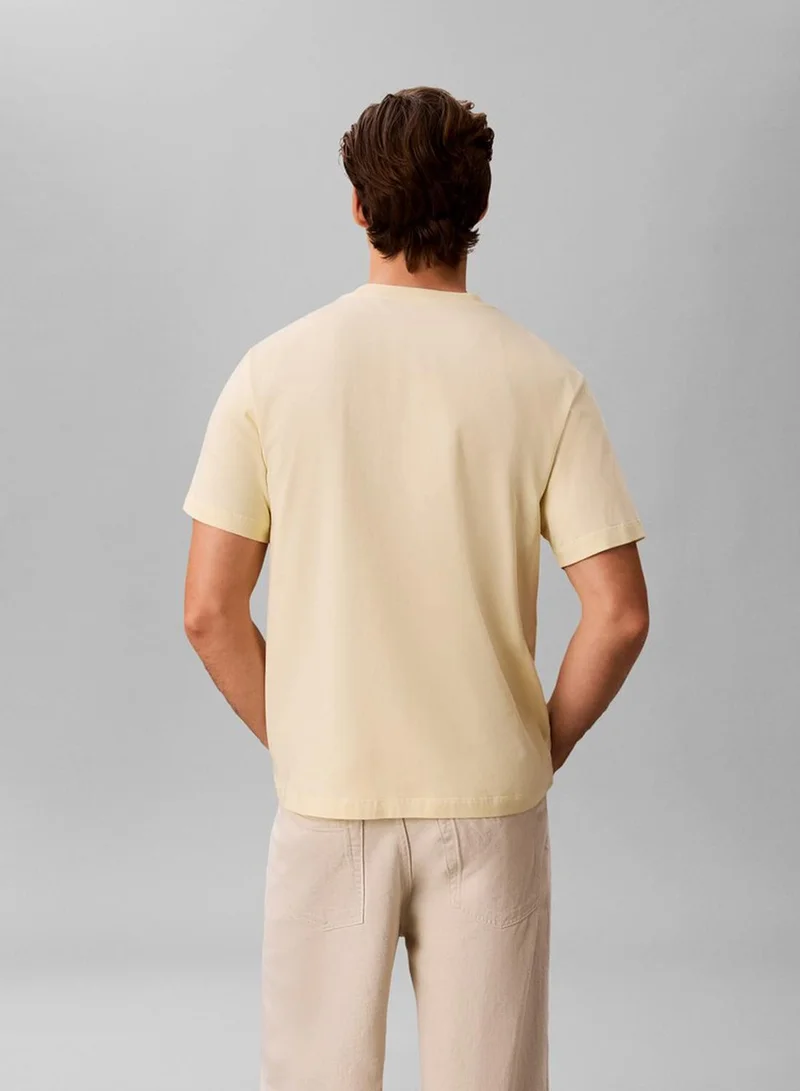 Calvin Klein Vanilla Custard Relaxed Logo T-Shirt for Men | Best Price UAE