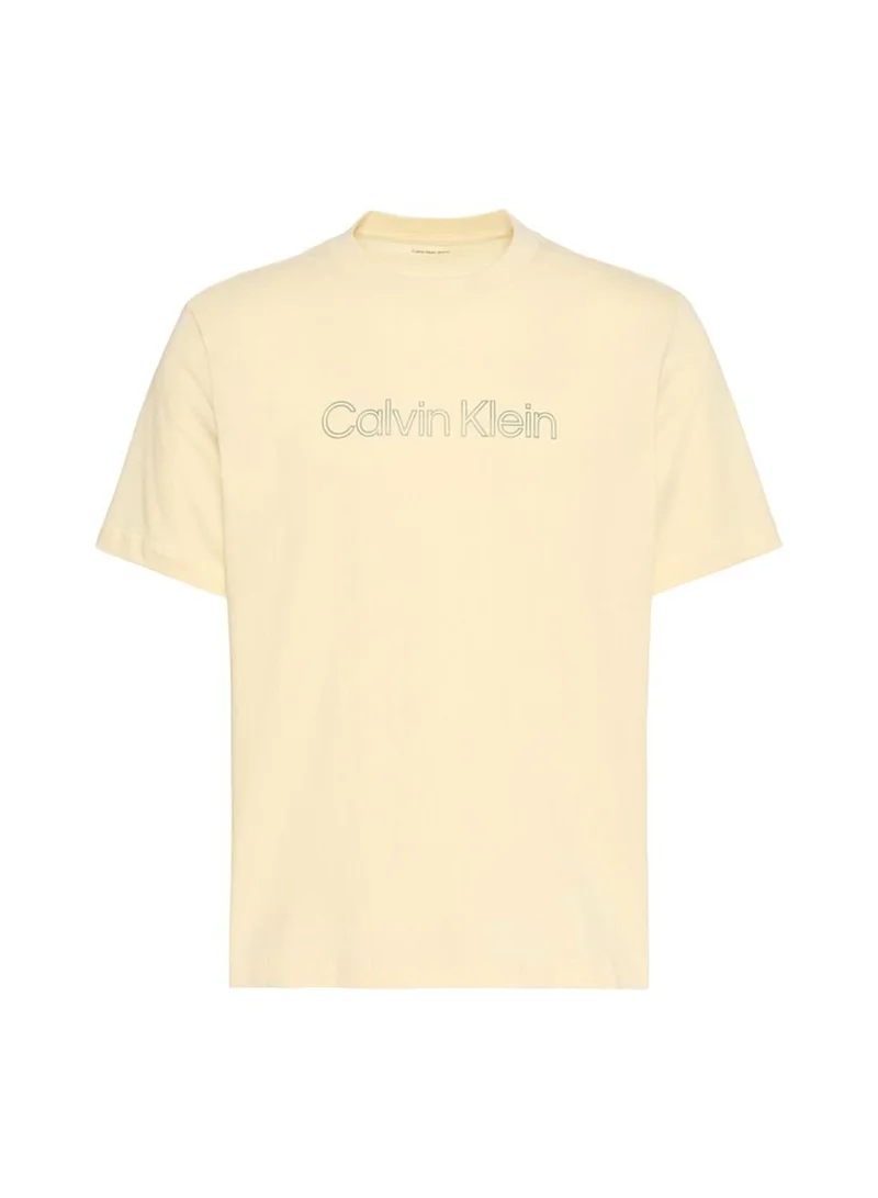 Calvin Klein Vanilla Custard Relaxed Logo T-Shirt for Men | Best Price UAE