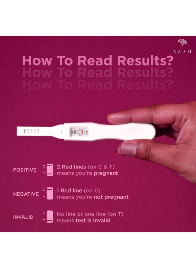 Azah Pregnancy Test Kit for 99% Accurate Kit Pack of 1 | Pregnancy Tests Kit for Women | One-Step Midstream Pregnancy Test | No Dropper | Results in Less Than 4 Minutes - Image 2