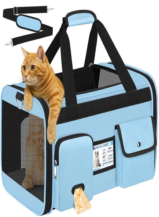 HUANLANG Cat Carrier Airline Approved,Soft-Sided Dog Carriers for Small Dogs Medium Cats,Pet Travel Carrier Up to 20 Lbs,Collapsible Cat Bag - Image 1