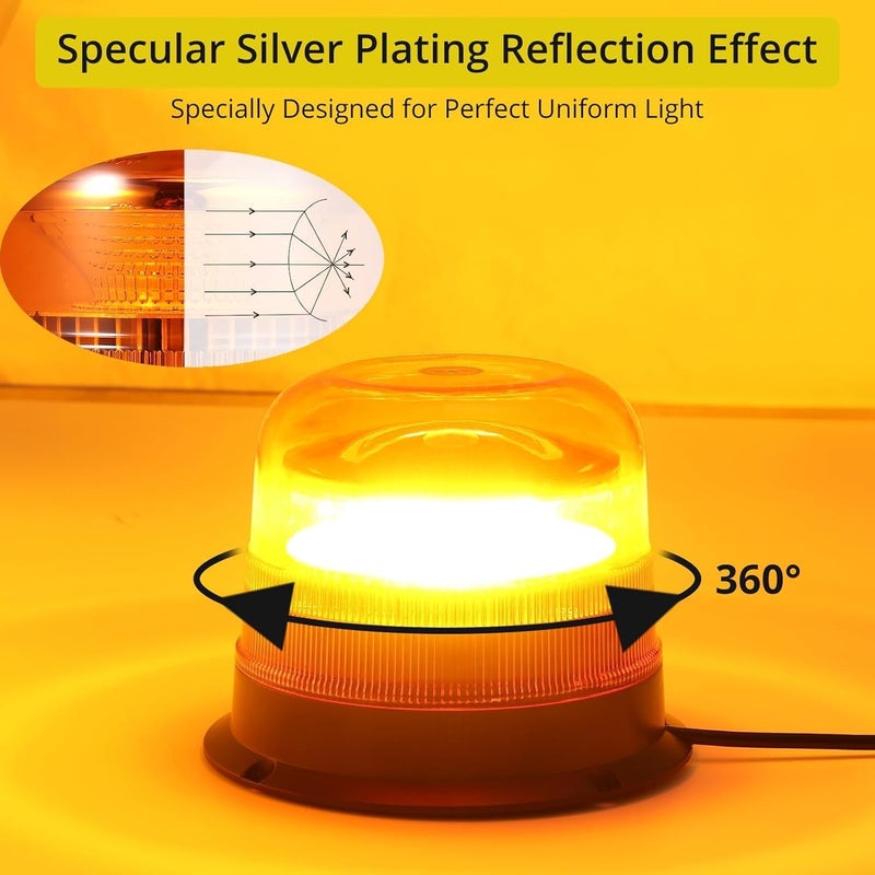 PROZOR ضوء الطوارئ للسيارة معتمد 48 LED دوار مع حامل مغناطيسي، 10 أوضاع وميض، IP67 مقاوم للماء مع مفتاح مزدوج وكابل 5 متر للمركبات 12/24 فولت - Image 2