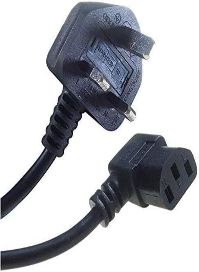 TcStar IEC C13 90 Degree to UK Plug Desktop Lead L type Cable 2 Meter - Image 1