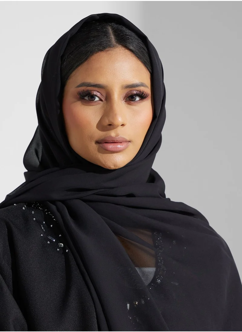 Khizana Embellished Detail Abaya With Sheila