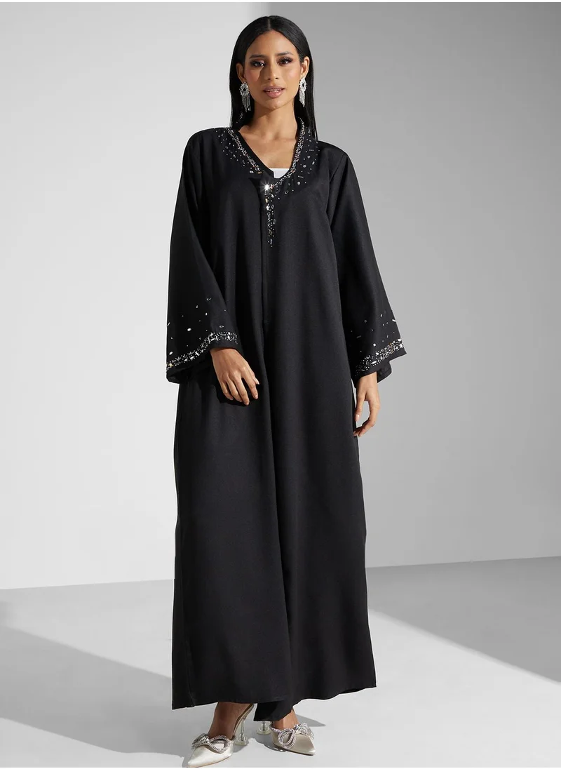 Khizana Embellished Detail Abaya With Sheila
