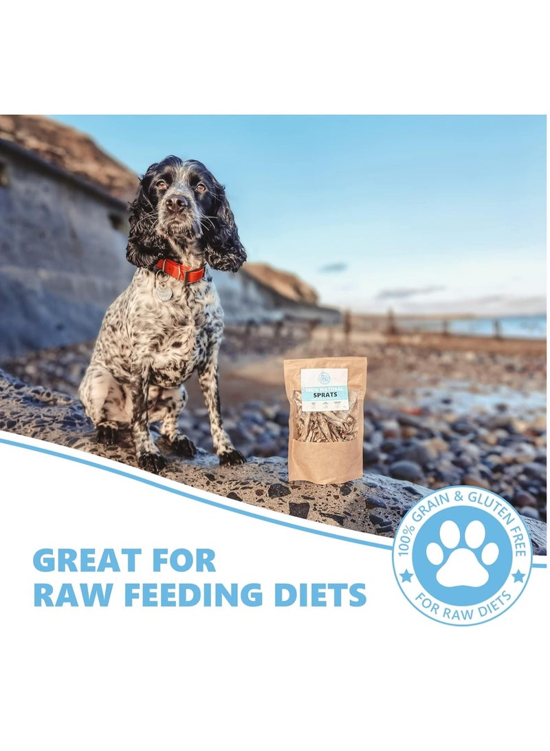 Pets Purest Sprats Dog Treats and Cat Snack 100 and Natural Air Dried Fish Treat for Dogs Puppy Cats Kitten and Senior Pure Healthy Grain Gluten and Lactose Free Hypoallergenic Raw Pet Food 100g - Image 3