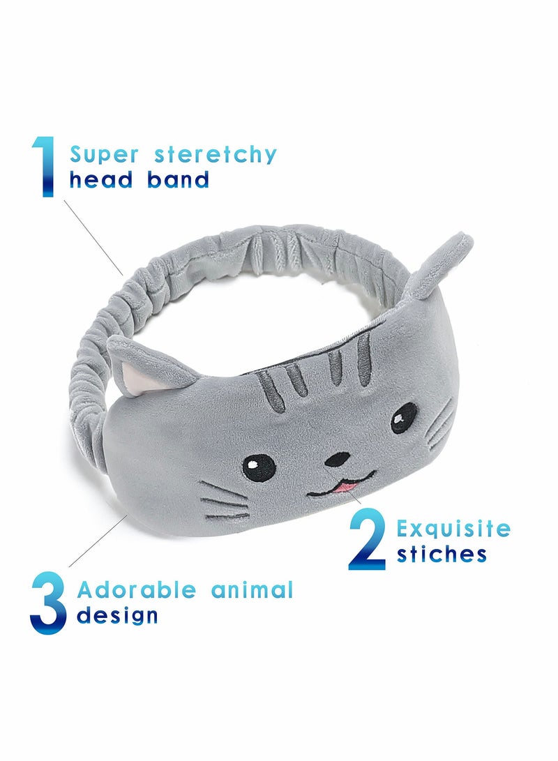 KASTWAVE Travel Pillow for Kids and Adults, Cute Animal Memory Foam Neck Pillow with Soft Fleece Cover and Eye Mask Set, Airplane Pillow Travel Kit with Drawstring Organizer Bag, Machine Washable (Kitten) - Image 4