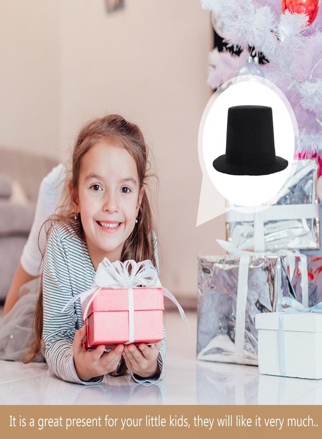 LABRIMP 2pcs for Butler Magician Cap Craft Dress Mini Accessory Hat Adornments Outfits Art DIY Accessories Up Crafts Tops Cosplay Felt Small Miniature Snowman Top Hats Doll Cm Formal Art& - Image 3