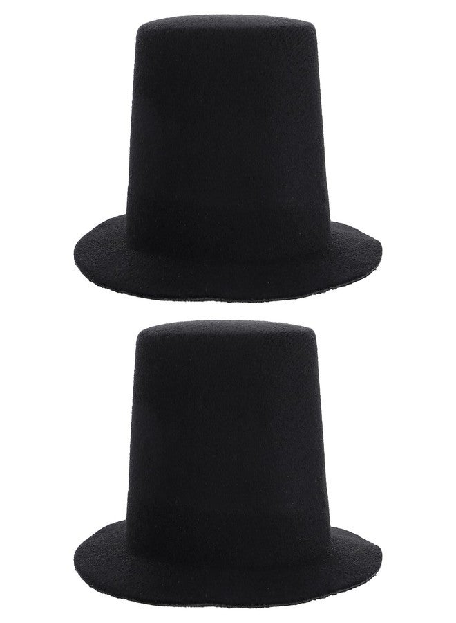 LABRIMP 2pcs for Butler Magician Cap Craft Dress Mini Accessory Hat Adornments Outfits Art DIY Accessories Up Crafts Tops Cosplay Felt Small Miniature Snowman Top Hats Doll Cm Formal Art& - Image 1