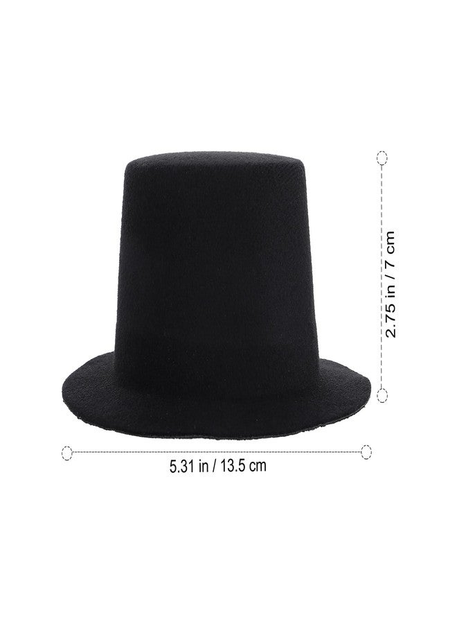 LABRIMP 2pcs for Butler Magician Cap Craft Dress Mini Accessory Hat Adornments Outfits Art DIY Accessories Up Crafts Tops Cosplay Felt Small Miniature Snowman Top Hats Doll Cm Formal Art& - Image 2