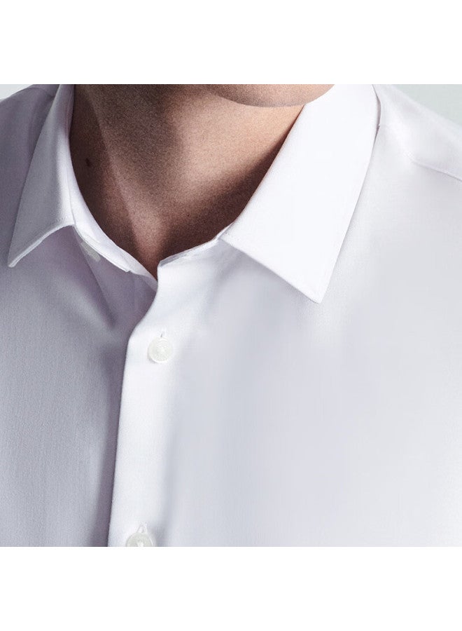 Saint Angelo Baoxiniao Easy-care Shirt Oriental Minimalist Business Formal Men's Long Sleeve Straight Fit Shirt Kebc243021 White 42 - Image 5
