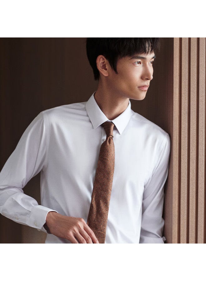Saint Angelo Baoxiniao Easy-care Shirt Oriental Minimalist Business Formal Men's Long Sleeve Straight Fit Shirt Kebc243021 White 42 - Image 2