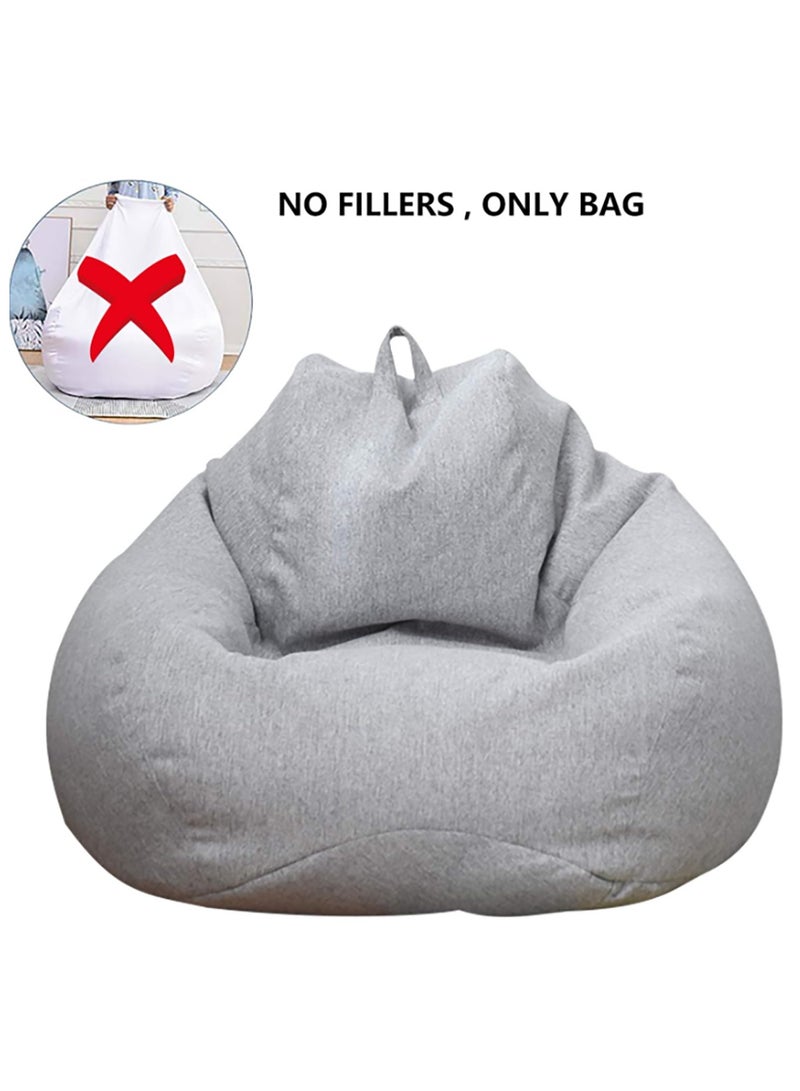 Arabest Sofa Bean Bag Sofa Cover, Cloth Cover without Filler, Soft Cotton Linen, Sack Bean Bag for Adults, Kids, Teens Grey - Image 4