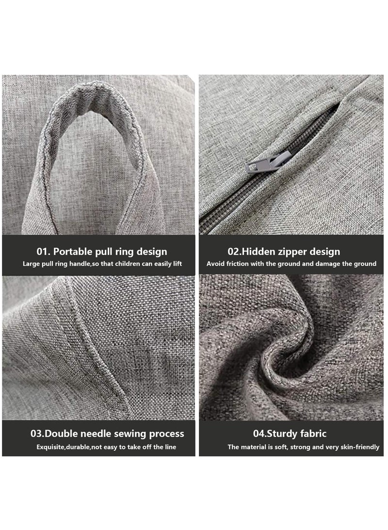 Arabest Sofa Bean Bag Sofa Cover, Cloth Cover without Filler, Soft Cotton Linen, Sack Bean Bag for Adults, Kids, Teens Grey - Image 3