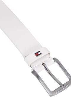 TOMMY HILFIGER Men's Denton Flag Keeper Adjustable Belt - Leather, White  - Image 2