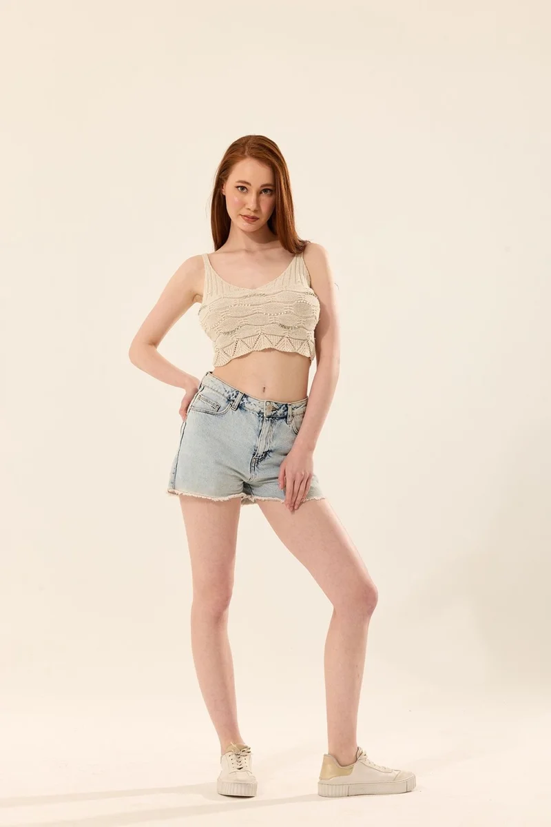 Cloudy Kids Women's Strappy Beaded Blouse & Bustier