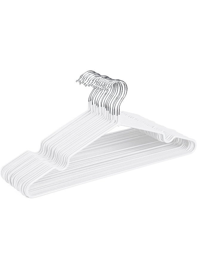 HOUSE DAY HOUSE DAY Metal Hangers Plastic Hangers 20 Pack - Shirt Hangers White Hangers Space Saving Clothes Hangers Rubber Coat Hangers for Clothes Adult Heavy Duty Wire Hangers Strong Anti-Slip Hangers  - Image 1